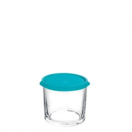 RECIPIENTE REDONDO 10 CM ALTO FRIGOVERRE TAPA AZUL