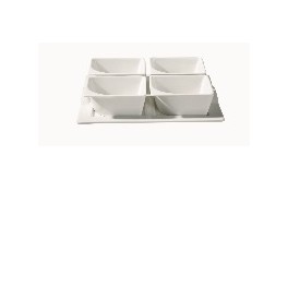 SET BANDEJA 22,3X22,3 cms CON 4 BOWLES