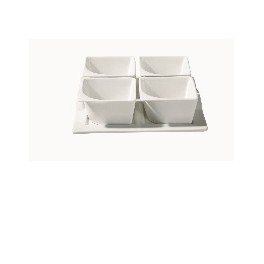 SET BANDEJA 22,3X22,3 cms CON 4 BOWLES