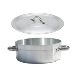 CACEROLA MEDIA ALUMINIO PROFESIONAL CON TAPA 38 CM